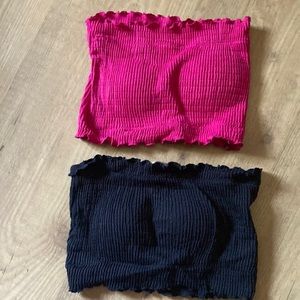 Smocked Bandeau Crop Tops
